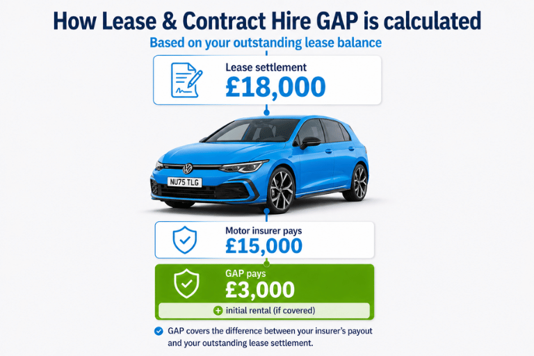 How a Contract Hire & Lease GAP Insurance claim is calculated - example