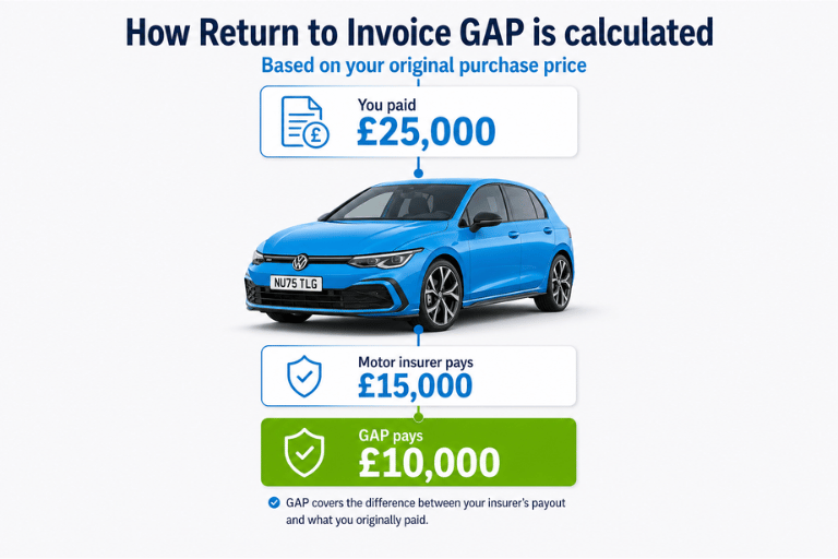 How a Return to Invoice GAP Insurance claim is calculated - example