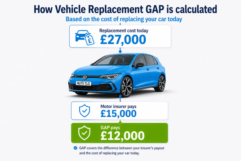 How a Vehicle Replacement GAP Insurance claim is calculated - example