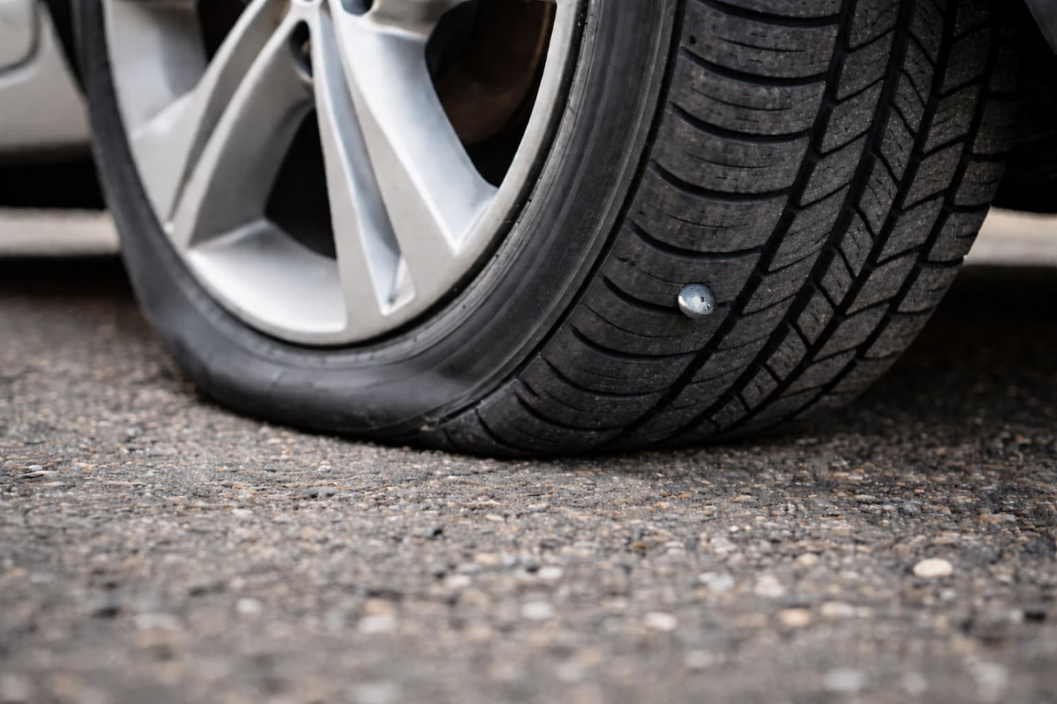 nail in punctured tyre UK