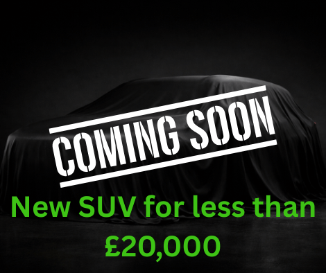 Chery Tiggo 4 compact SUV teaser image under a black cover ahead of its expected UK launch