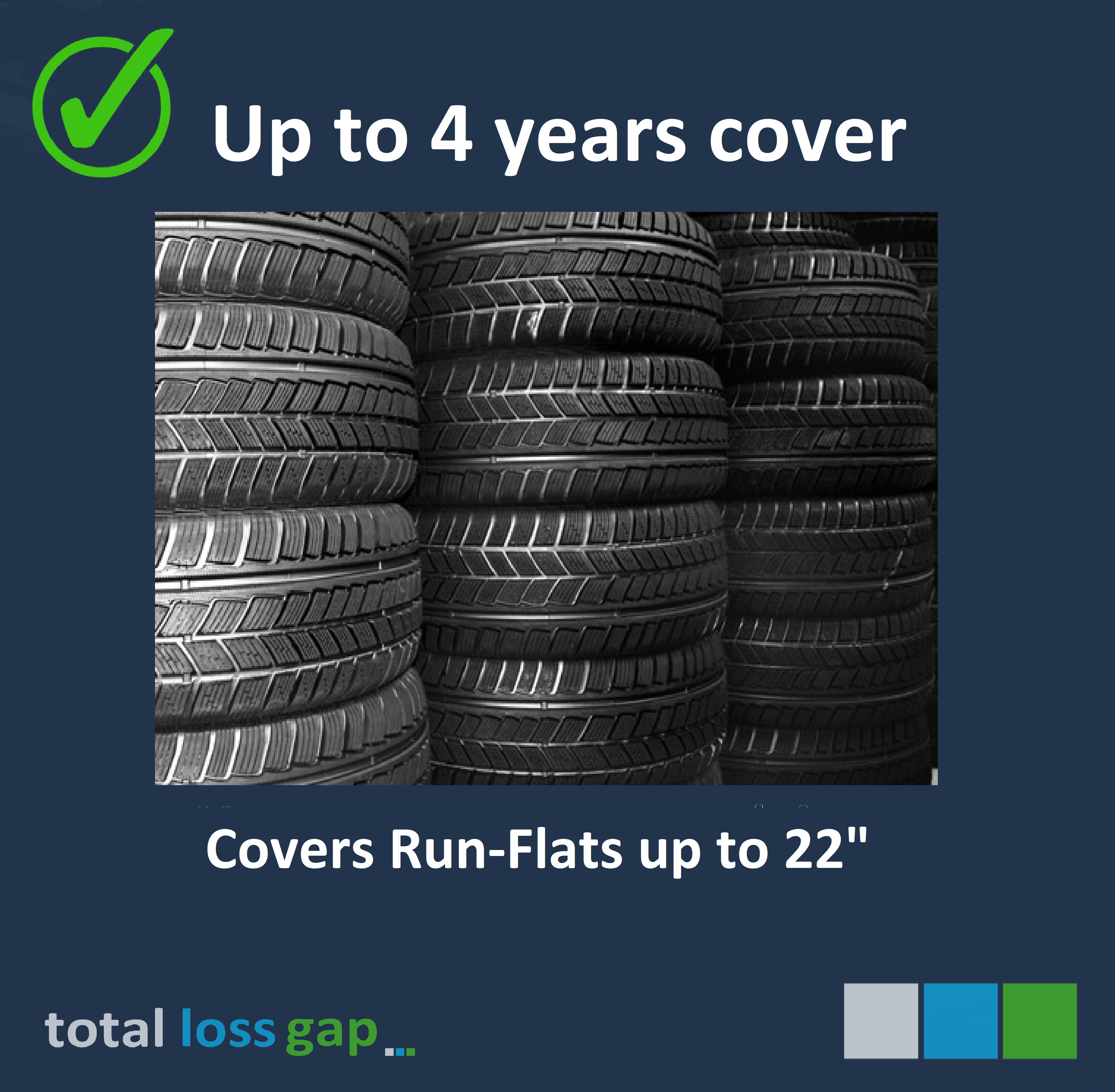 You can buy tyre insurance for wheels up to 22inch
