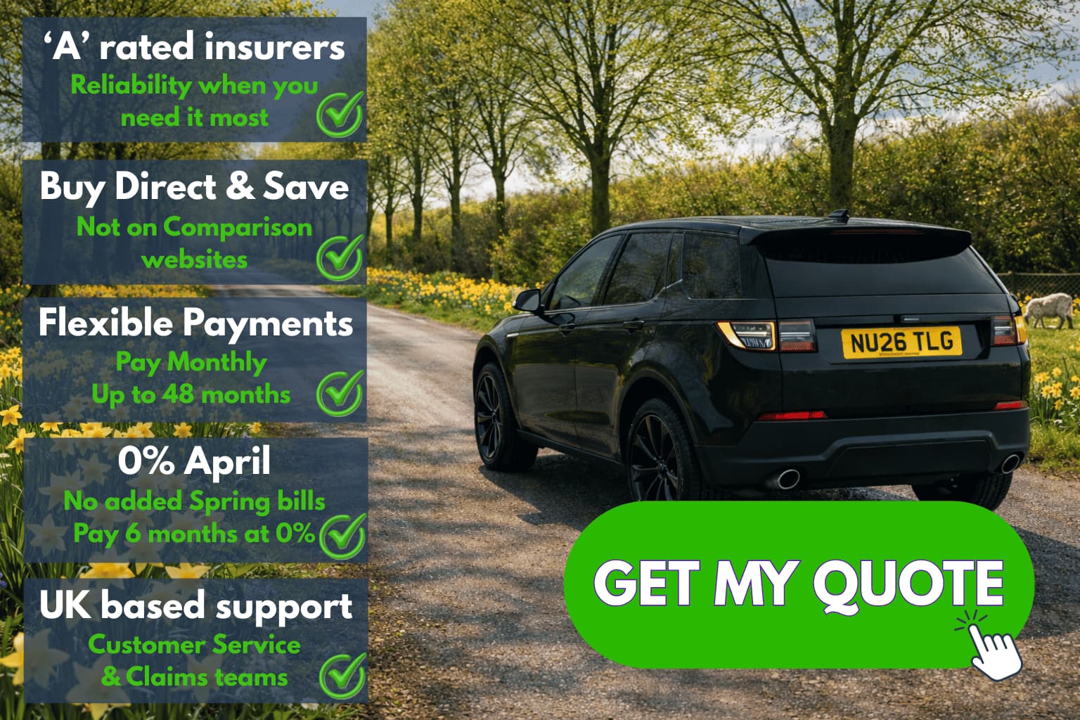 GAP insurance quote, March 2026 driving scene in the UK