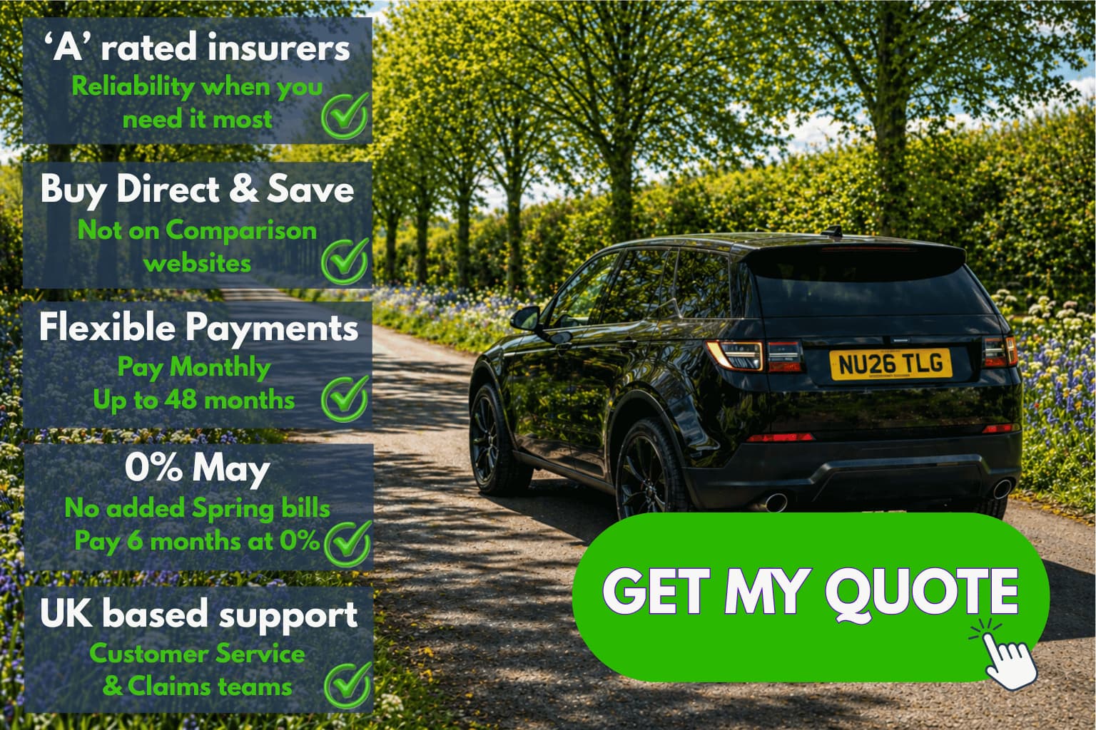 GAP insurance quote, May 2026 driving scene in the UK